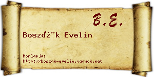 Boszák Evelin névjegykártya